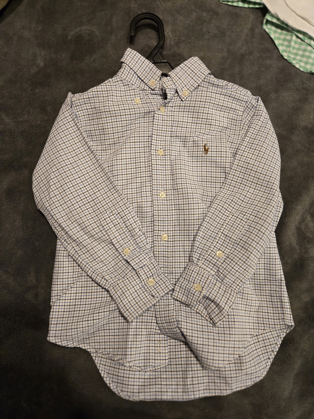Ralph Lauren Boys Long-Sleeve Button-Down Shirt - Light Blue Plaid